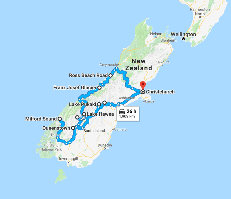 Road trip Southern Island of New Zeland